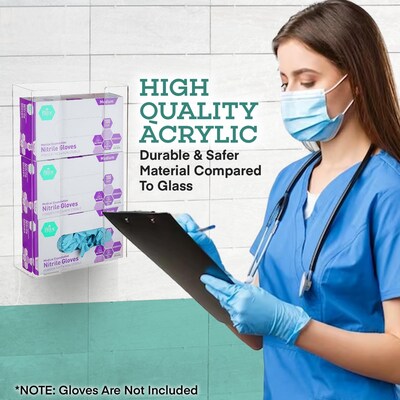 Viva Comfort Triple Glove Dispenser, Clear (ADI902-03-MK)