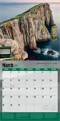 2026 BrownTrout World's Toughest Golf Holes 12" x 12" Monthly Wall Calendar (9798330701902)