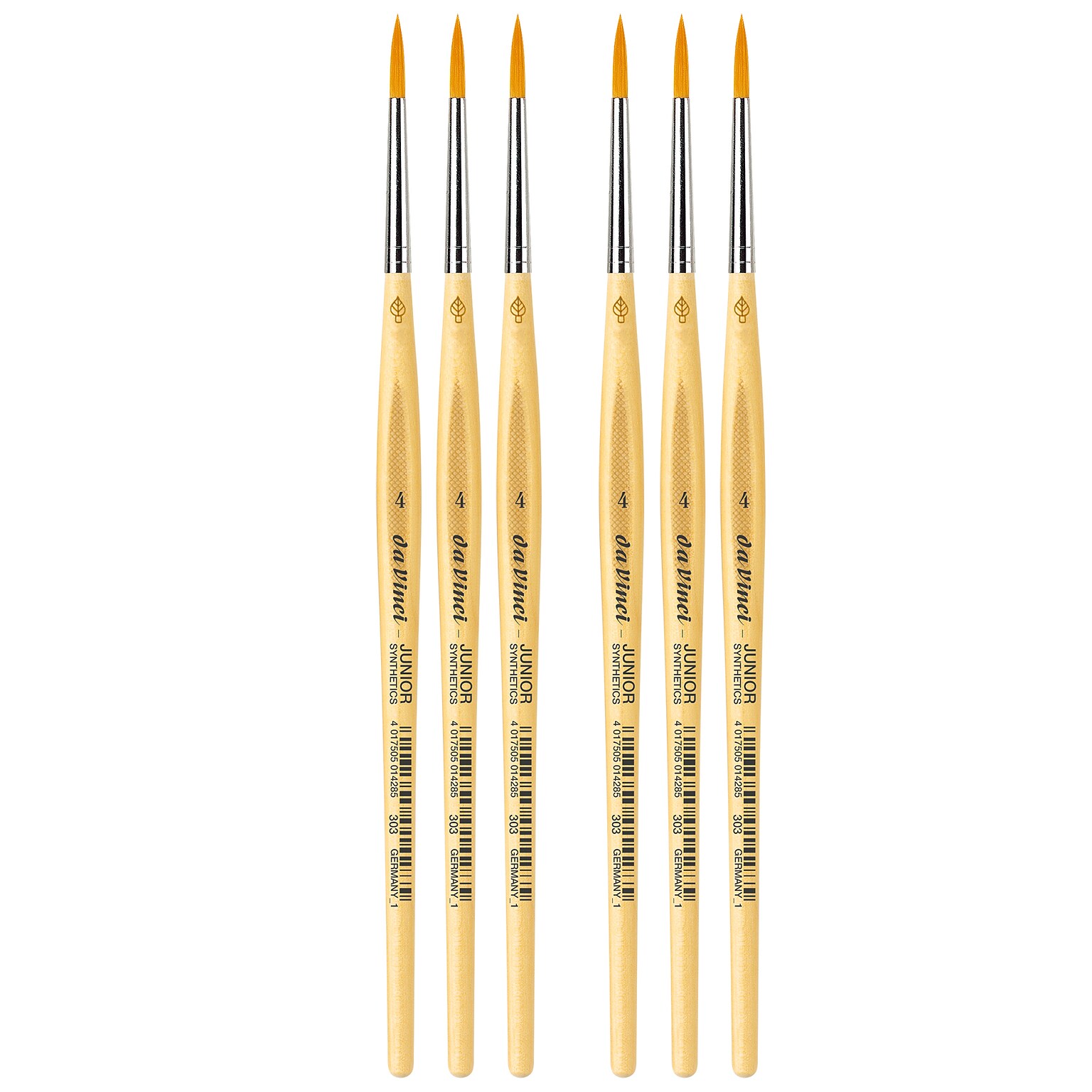 da Vinci JUNIOR Mixed Media Synthetic Bristle, Round Brush, 6/Bundle (DVXVA3034-6)