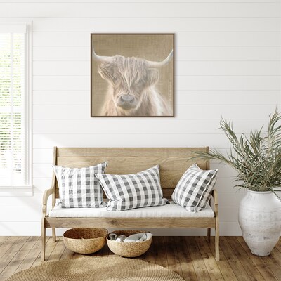 Amanti Art Soulful Bull by Patricia Pinto Framed Canvas Wall Art Print, 30" x 30" (A42678299508)