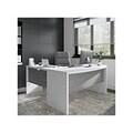 Bush Business Furniture Echo 60W L Shaped Bow Front Desk, Pure White/Modern Gray (ECH025WHMG)