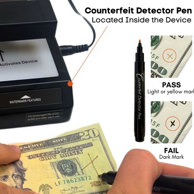 Dri Mark Tri-Test Counterfeit Detection Machine, Black (351TRI)