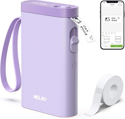 Nelko P21 Portable Bluetooth Thermal Label Printer, Purple (P21PL-1440WH-1R)