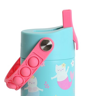 Elemental Core Pop Stainless Steel Double Wall Insulated Water Bottle, 18 oz., Meowmaid (EBC18MWM25P)