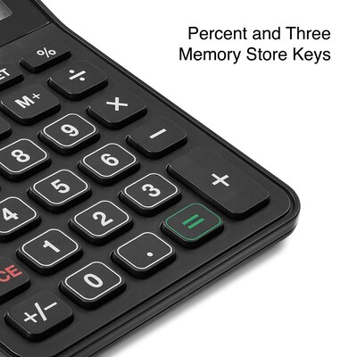 Staples 10 -Digit Battery & Solar Basic Calculator, Black (ST240-CC)