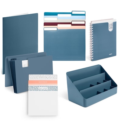 Poppin Get Your Desk 13-Piece Desk Organizer Set, Assorted Colors (109695)