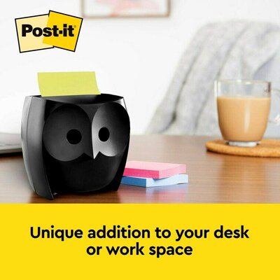 Post-it Pop-up Owl Design Dispenser for 3" x 3" Notes, Black (OWL-330-BK)