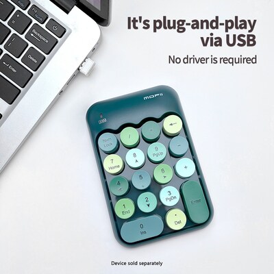 SaharaCase Retro Numeric Keypad Wireless Ergonomic Number Pad, Teal Green (KB48)