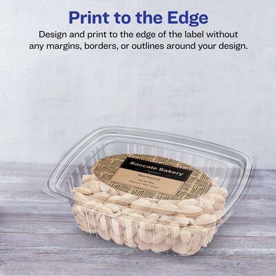 Avery Laser/Inkjet Oval Multipurpose Labels, 3" x 5", Kraft Brown, 300 Labels/Box ( 94052)