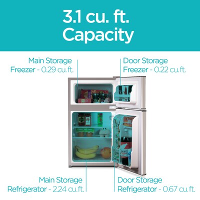 Black & Decker Adjustable Temperature Control Refrigerator w/Freezer, 3.1 Cu. Ft., Gray/Silver (BCRDK32V)