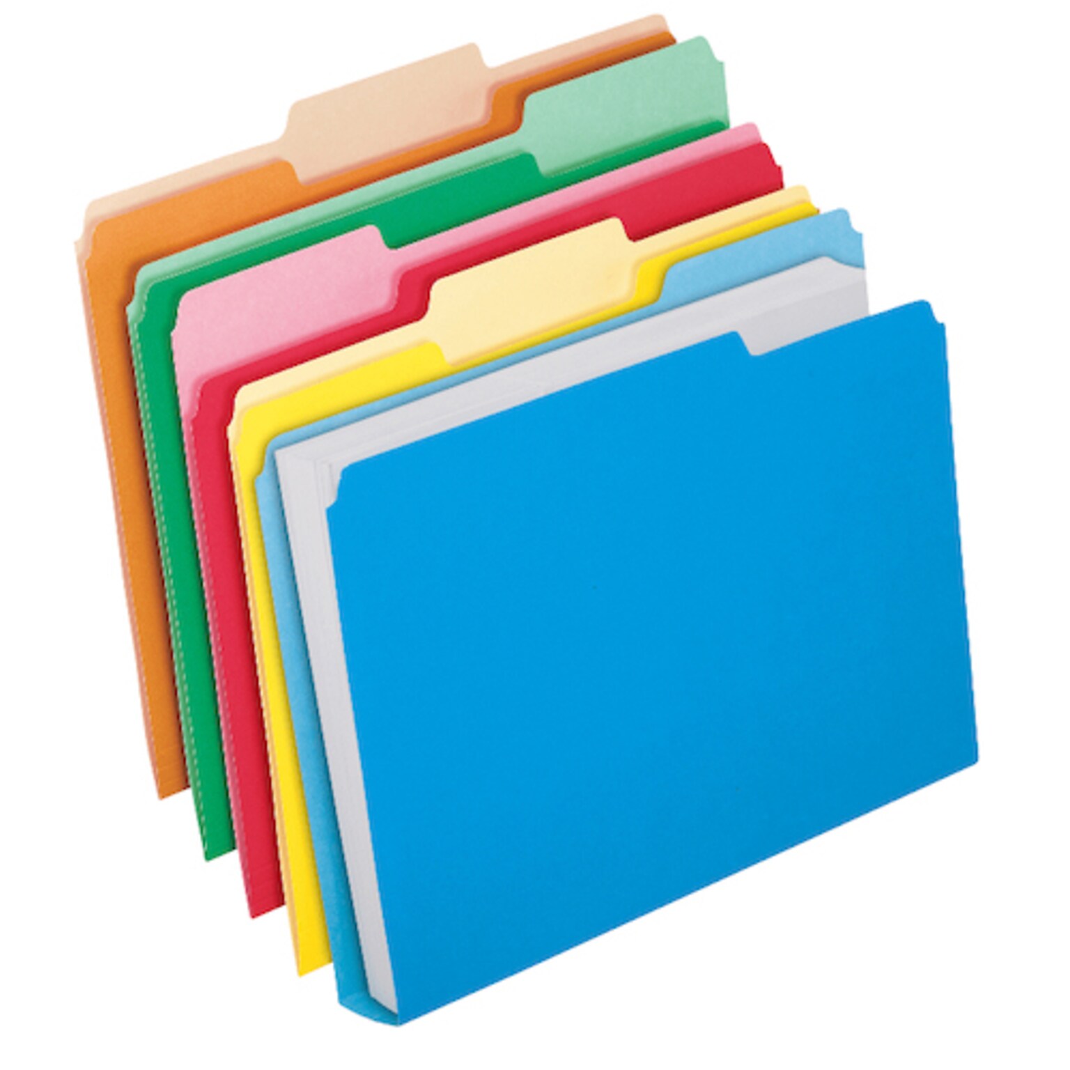 Pendaflex Double Stuff Recycled File Folder, 1/3-Cut Tab, Assorted, Letter Size, Assorted Colors, 24/Pack (54458EE)