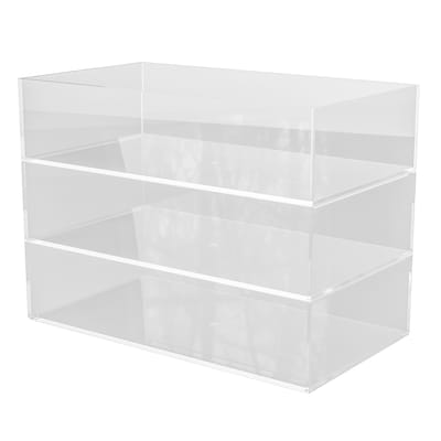 Martha Stewart Brody Stack and Slide Plastic Tray Office Desktop Organizer, Clear, 3/Set (BEPB45163C