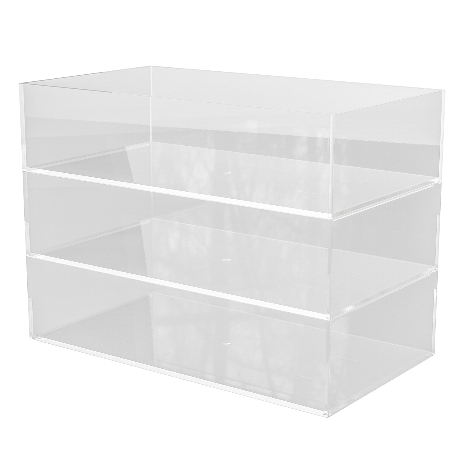 Martha Stewart Brody Stack and Slide Plastic Tray Office Desktop Organizer, Clear, 3/Set (BEPB45163CLR)