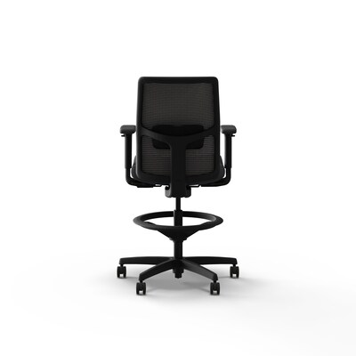 HON Ignition 2.0 Mesh/Vinyl Drafting Chair with Backrest and Footrest, Black/Basalt (HITSM.S1.A.H.IM.SX23.BL.SB.T)