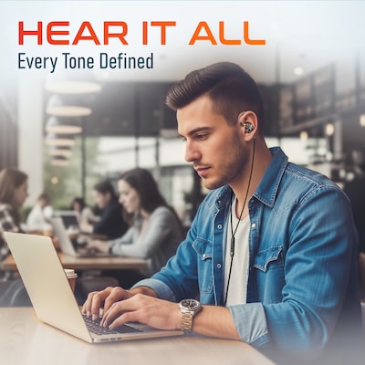 Delton 31E Ergonomic In-Ear USB-A Computer Earbuds, Black (DWH31EBK)