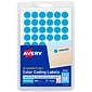 Avery Hand Written Color Coding Labels, 0.5"Dia., Light Blue, 60/Sheet, 14 Sheets/Pack (5050)