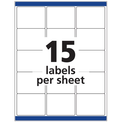 Avery Laser/Inkjet Permanent Durable ID Label with TrueBlock® Technology, White, 225/Pack (06572)