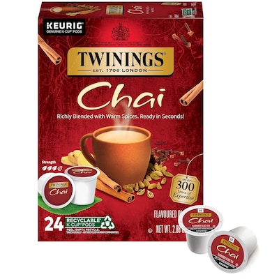 Twinings Chai Black Tea, Keurig® K-Cup® Pods, 24/Box (TNA09954)