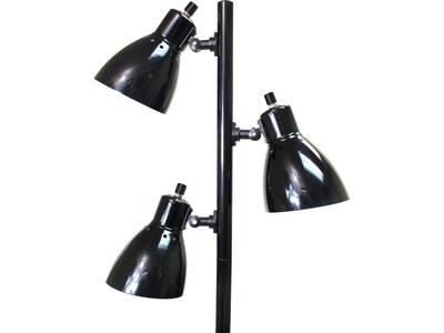 Creekwood Home Essentix 64" Metal Floor Lamp with Cone Shades (CWF-3002-BK)