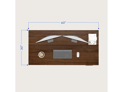 FlexiSpot E7 Pro 60"W Electric Adjustable Standing Desk, Black Walnut/Black (E7BPRO6030-BW)