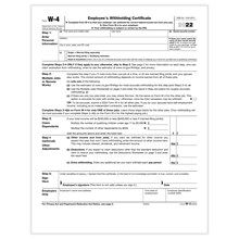 ComplyRight 2022 W-4 Tax Form, 1-Part, 50/Pack (A1393)