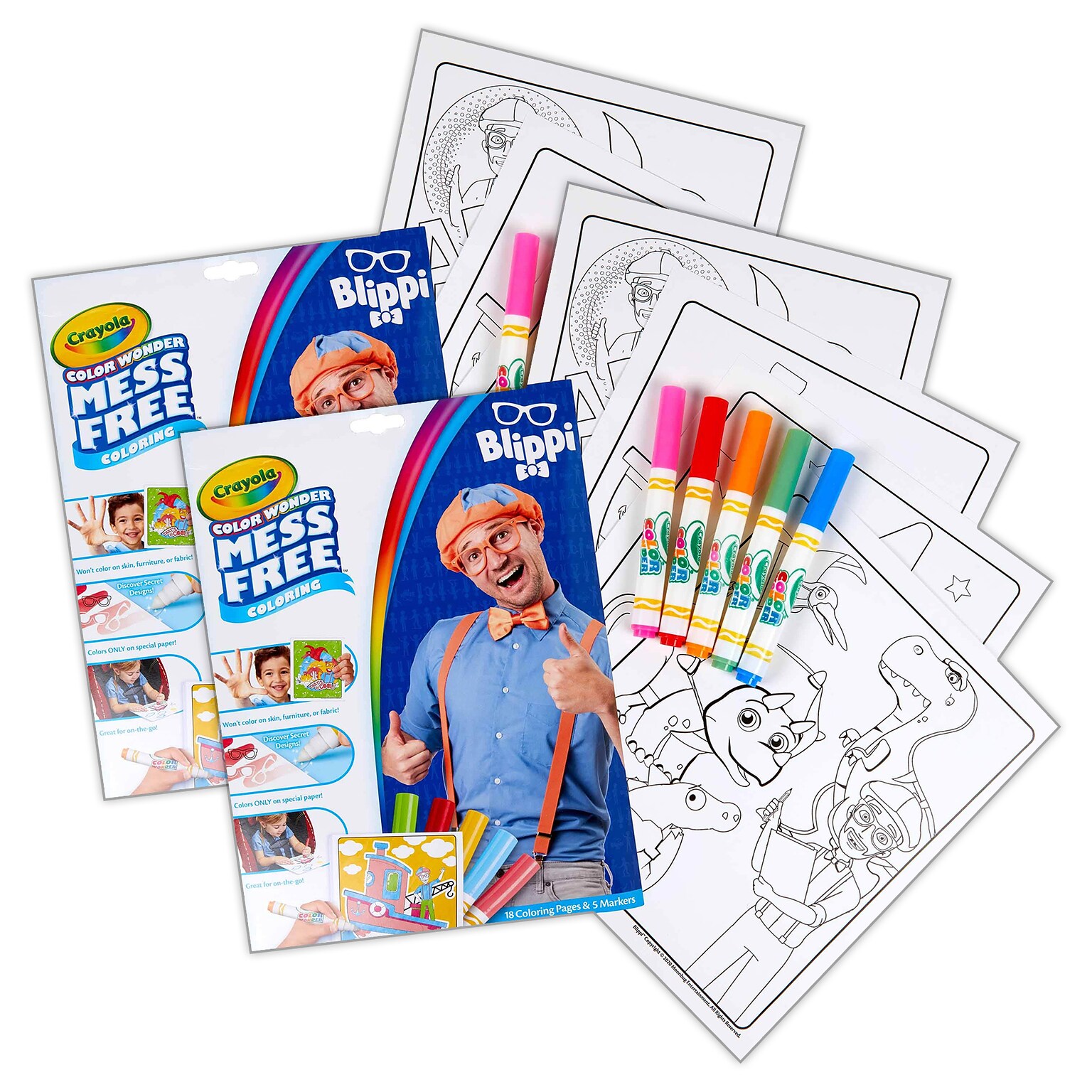 Crayola Color Wonder: Blippi Coloring Book, 18 Pages, 2 Sets/Bundle (BIN752726-2)
