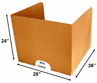 Classroom Products Foldable Cardboard Freestanding Privacy Shield, 24"H x 28"W, Kraft, 20/Box (2420 KR)