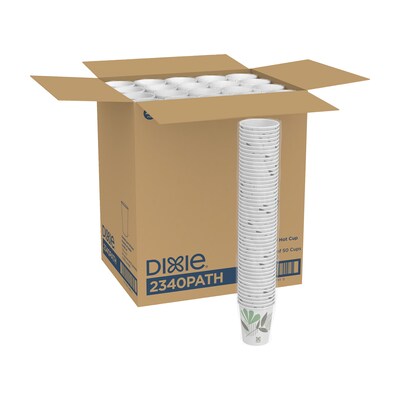 Dixie Pathways Poly Paper Hot Cups, 10 oz., White, 1000/Carton (2340PATH)
