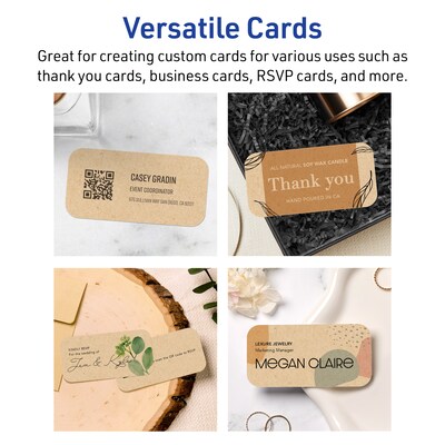 Avery Business Cards, 1-3/4" x 3-1/2" , Matte Kraft Brown, 200/Pack (95286)
