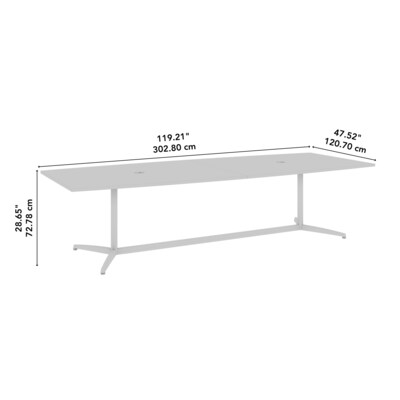 Bush Business Furniture 120W x 48D Boat Shaped Conference Table with Metal Base, Black Walnut (99TBM120BWSVK)