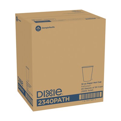 Dixie Pathways Poly Paper Hot Cups, 10 oz., White, 1000/Carton (2340PATH)