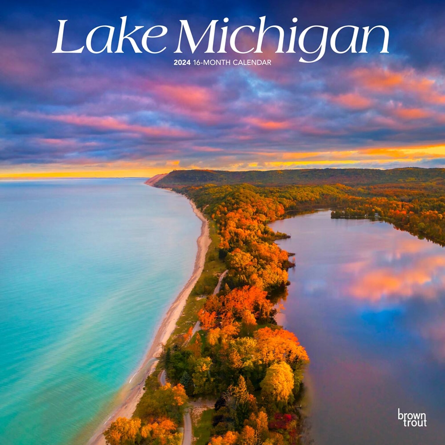 2024 BrownTrout Lake Michigan 12 x 24 Monthly Wall Calendar (9781975463632)