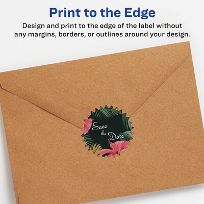 Avery Laser/Inkjet Starburst Waterproof Multipurpose Labels, 1"  Dia, White, 4800/Box (94606)