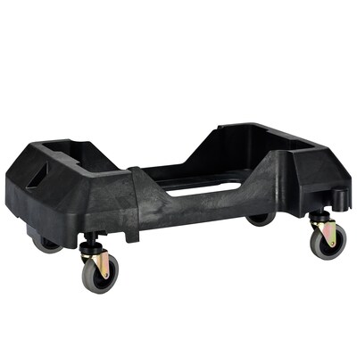 Alpine Industries Polypropylene Recycling Bin with Lid and Dolly, 23 Gallon, Green (ALP477-GRN1-PKD)