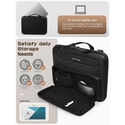 SUPCASE Unicorn Beetle Pro 14" Waterproof Laptop Bag, Black (S-LAPTRV-14-BK)