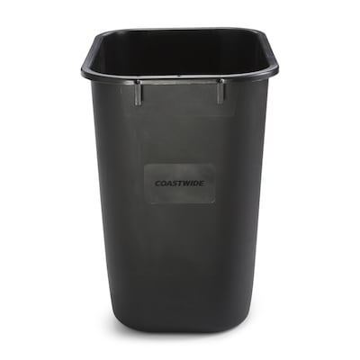 Coastwide Professional™ Indoor Trash Can Without Lid, Black Soft Molded Plastic, 3.5 Gallon (CW56428)