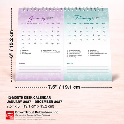 2027 BrownTrout Tuscan Delight 7.5" x 6" Monthly Wall Calendar, Assorted Colors (9798330709359)