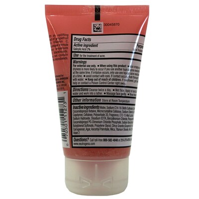 Neutrogena Oil-Free Acne Wash Pink Grapefruit Foaming Scrub, 2.0 oz Bottle, 12 Bottles/Bag, 12 Bags/Carton