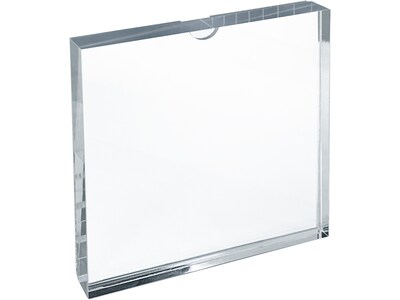 Azar Block Sign Holder, 6 x 6, Clear Acrylic, 2/Pack (104556-2PK)