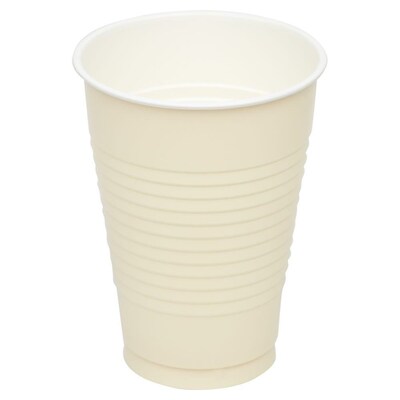 JAM Paper Plastic Party Cups, 12 oz, Ivory, 20/Pack (2255520709)
