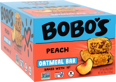 Bobos Gluten-Free Peach Oat Bar, 36 oz., 12 Bars/Box (111-D)