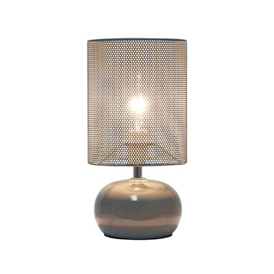 Simple Designs Mesh Around 10.04 LED Table Lamp, Gray (LT2130-GRY)