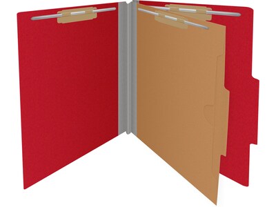 Medical Arts Press Pressboard Classification Folder, 1-Divider, 2" Expansion, Letter Size, Deep Red, 10/Box (DV-T42-14-3DRD-PKT)