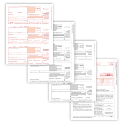 ComplyRight 2024 1099-NEC Tax Form, 3-Part, 3-Up, Copy A, B, C/2, 1096 Transmittal, 50/Pack (NEC6102