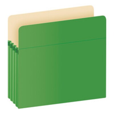 Pendaflex Color File Pockets, 3 1/2 Expansion, Letter Size, Green, 25/Carton (1524CT GRE)