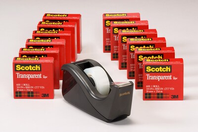 Scotch® Transparent Tape, 3/4" x 27.77 yds., 12 Rolls (600KC60)