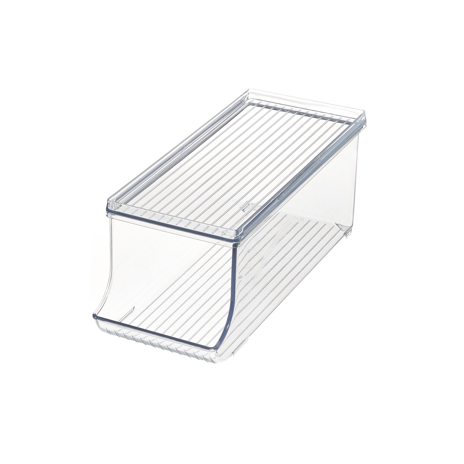 iDESIGN Plastic Soda Can Dispenser with Lid, 5.75 x 5.59x 13.9, Clear (70035)