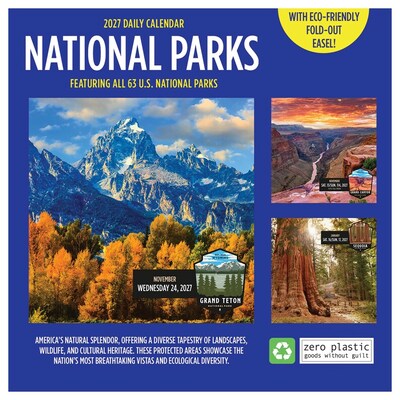 2027 TF Publishing National Parks 5.25" x 5.25" Daily Day-to-Day Calendar, Multicolored (27-3062)