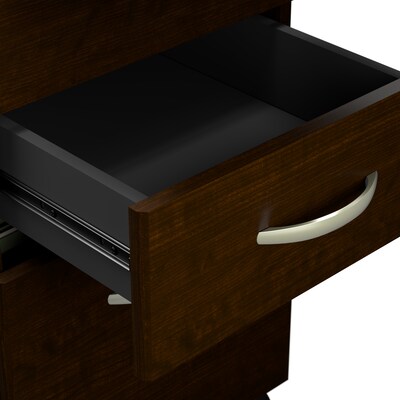 Bush Business Furniture Arrive 72"W Reception Desk with Shelf and Mobile File Cabinet, Mocha Cherry (ARV005MR)