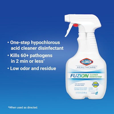 Clorox Healthcare Fuzion All-Purpose Cleaners & Spray Disinfectant, Unscented, 32 oz., 9/Carton (314